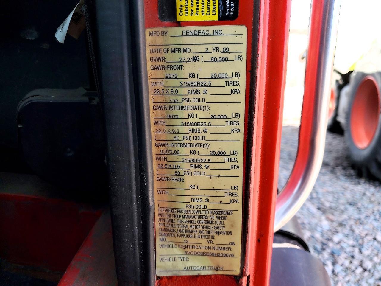 2009 Autocar Llc Xpeditor WX