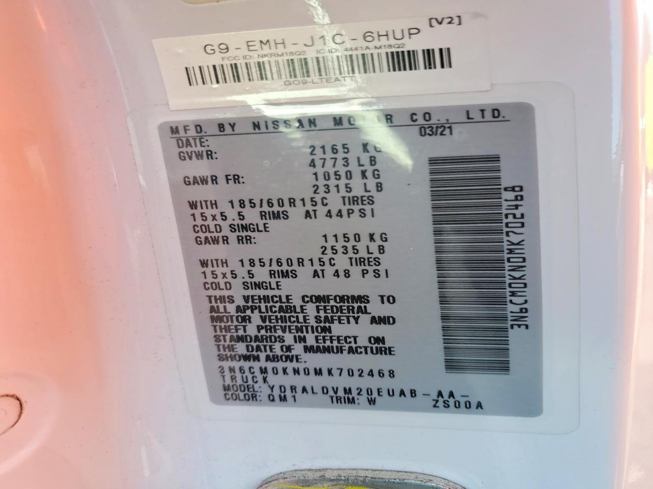 2021 Nissan NV200 Delivery Van