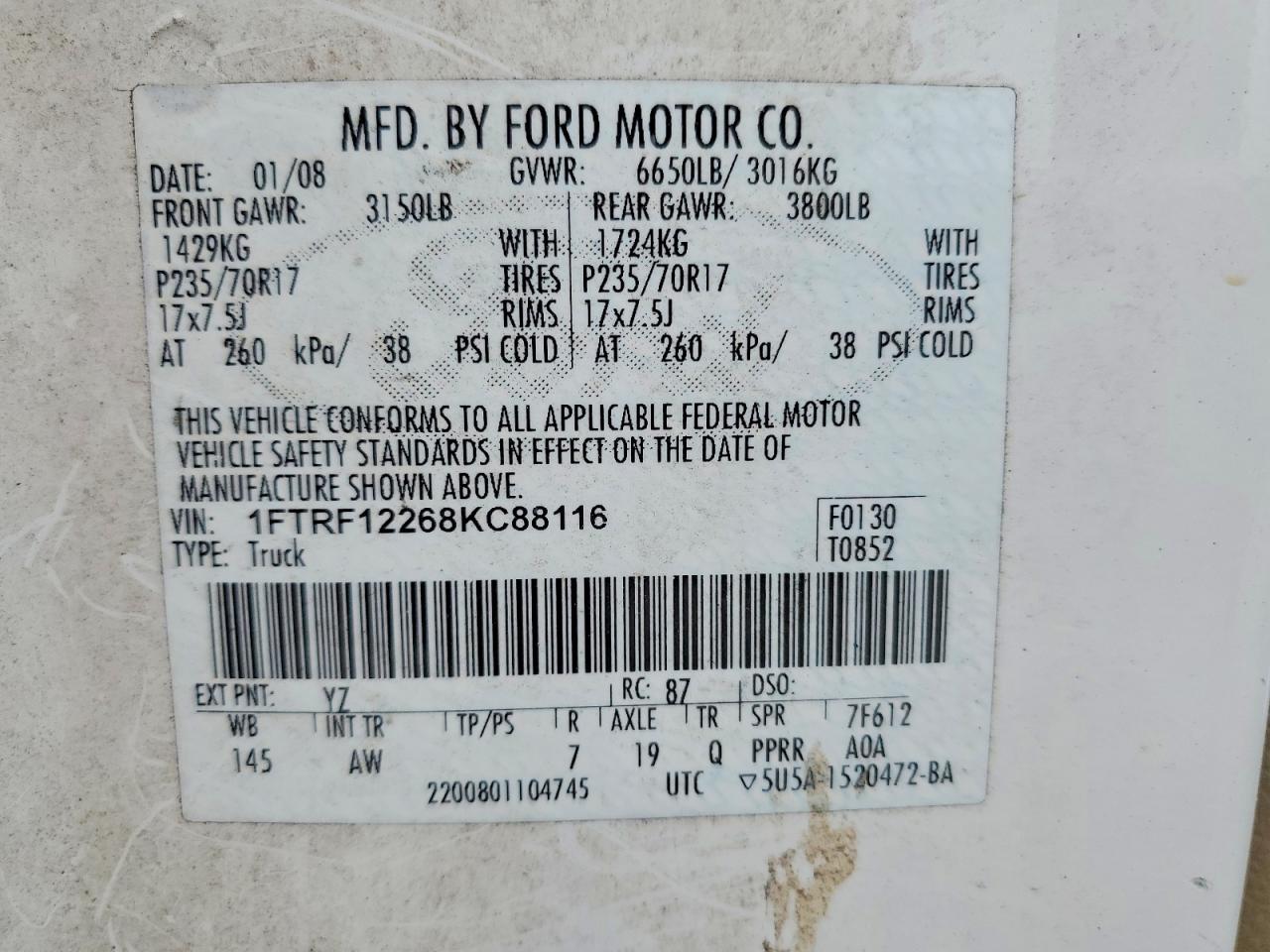 2008 Ford F150 Utility / Service Truck