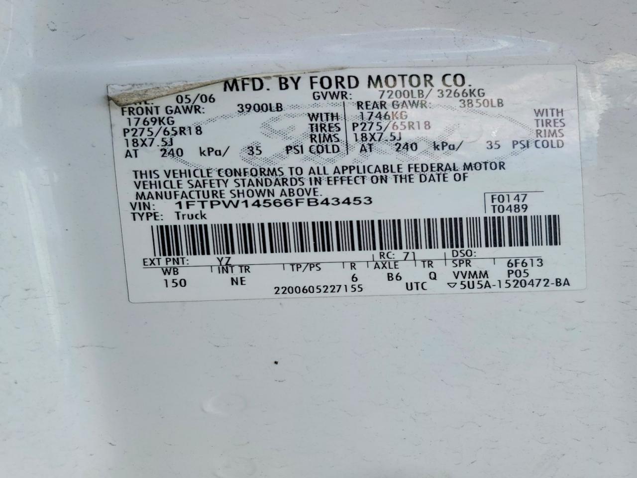 2006 Ford F150 Supercrew