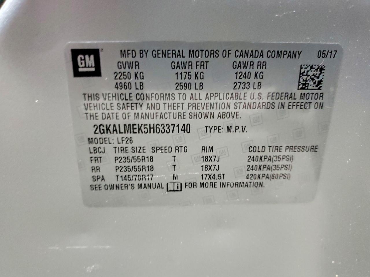 2017 GMC Terrain sle