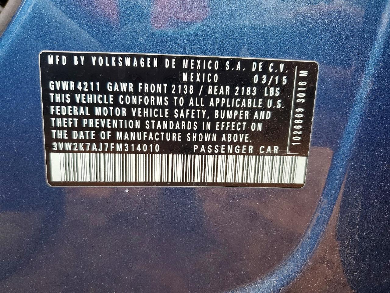 2015 Volkswagen Jetta Base