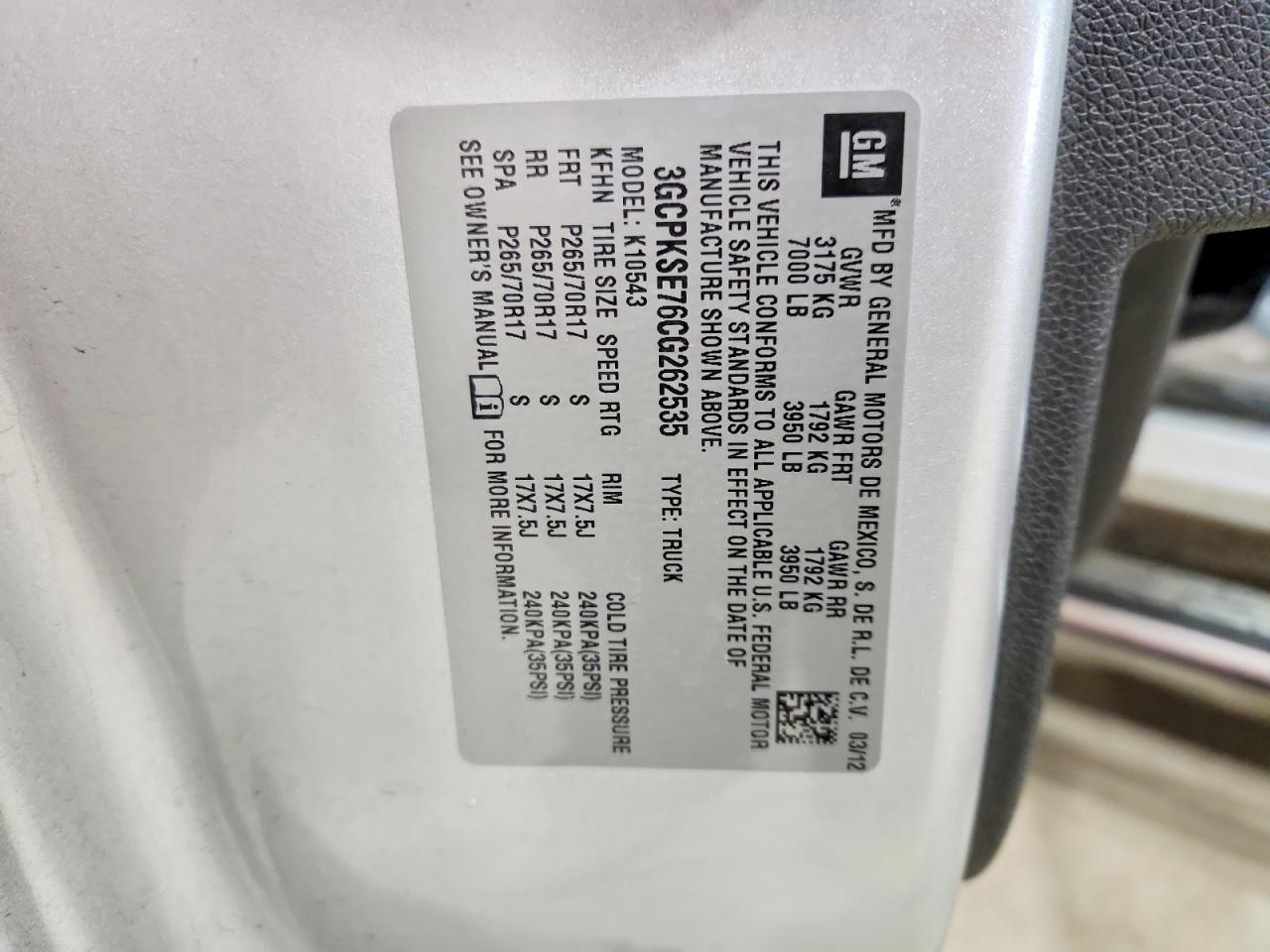 2012 Chevrolet Silverado K1500 LT