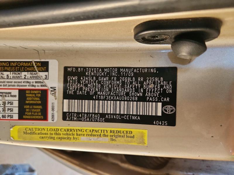 2010 Toyota Camry le