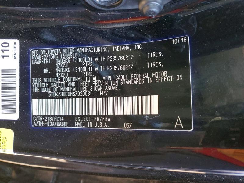 2017 Toyota Sienna le 8-passenger