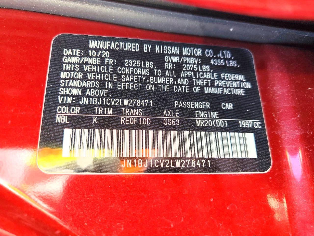 2020 Nissan Rogue Sport sv