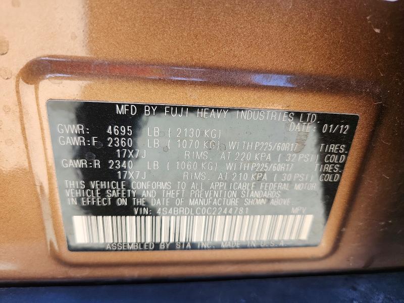 2012 Subaru Outback 3.6r Limited