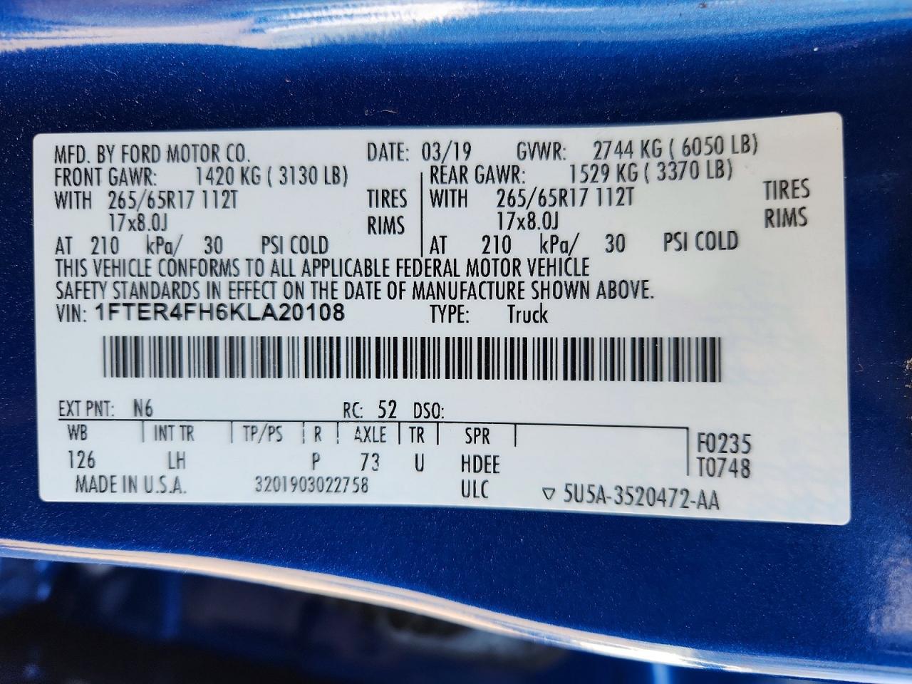 2019 Ford Ranger XL