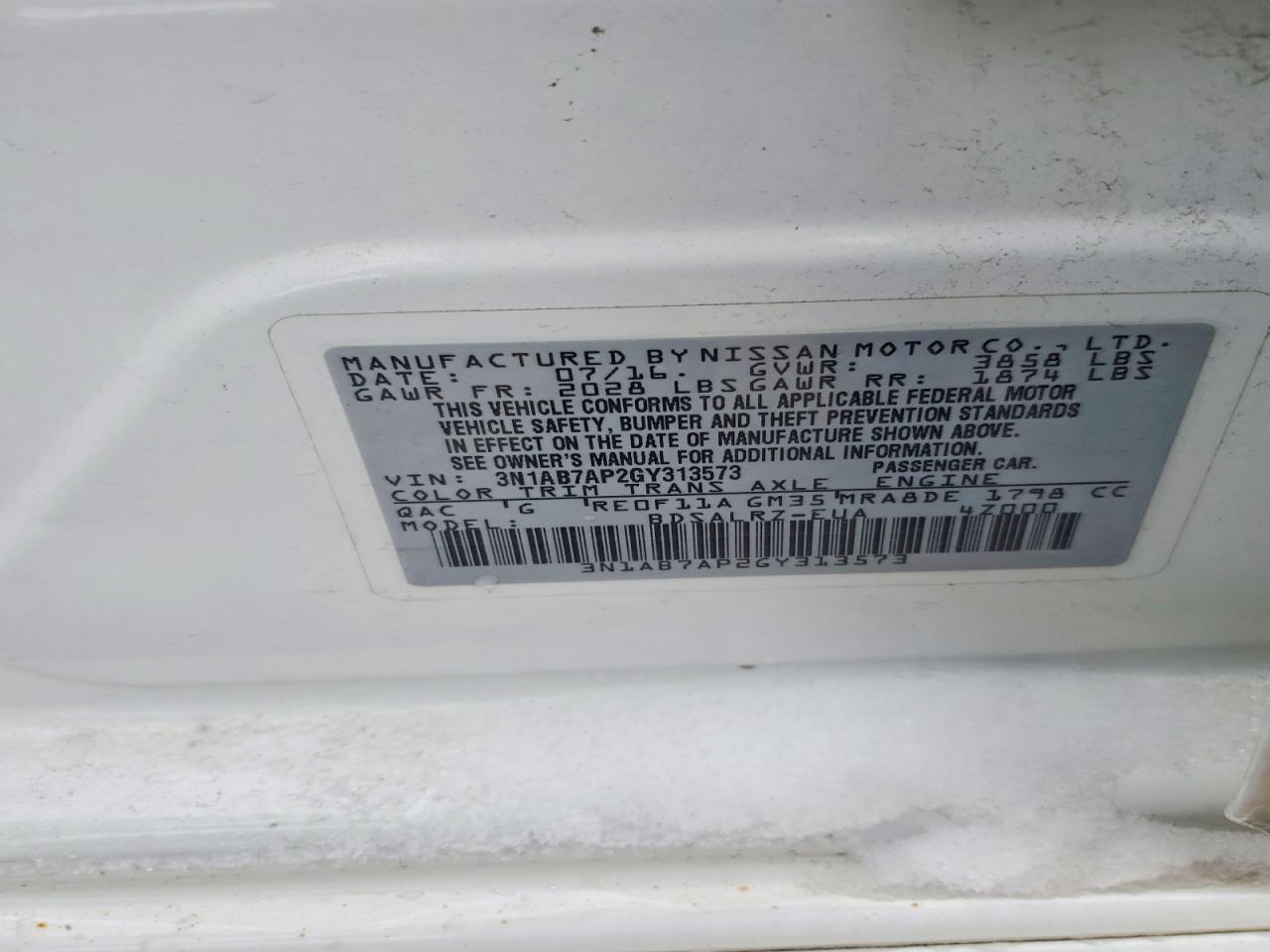 2016 Nissan Sentra sr