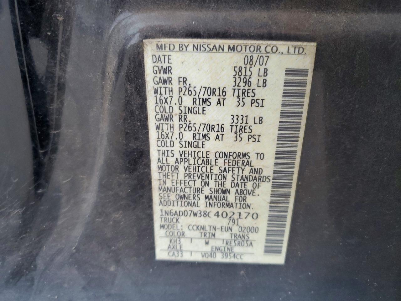 2008 Nissan Frontier SE V6