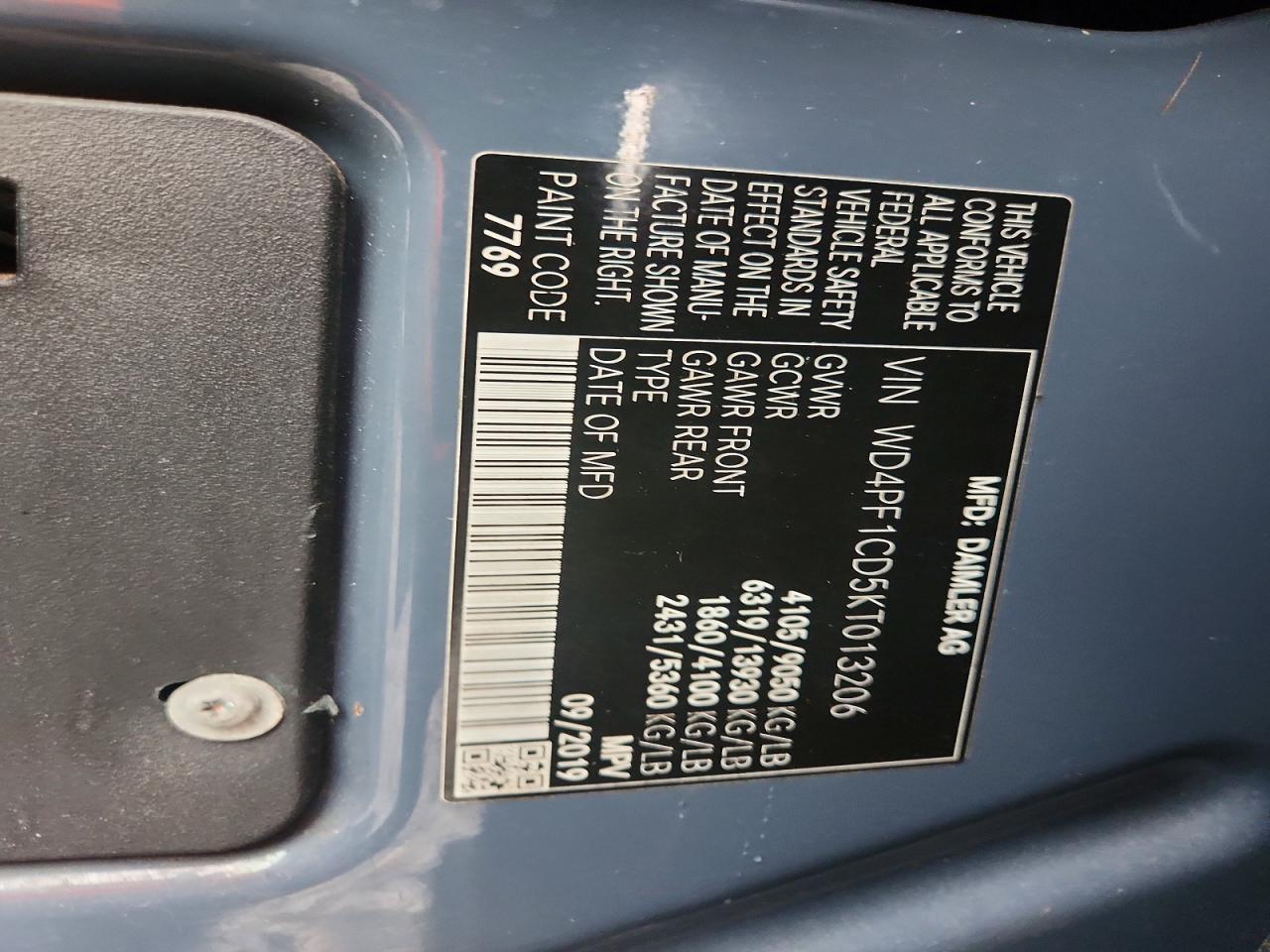 2019 Mercedes-Benz Sprinter 2500/3500 Delivery Van