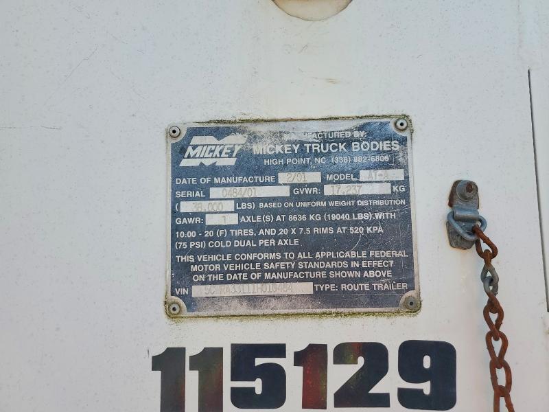 2001 Mickey AT-A Refrigerated Beverage Trailer