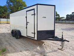 Salvage trucks for sale at Fort Pierce, FL auction: 2024 Sawyer 7BP16 Enclosed Cargo Trailer