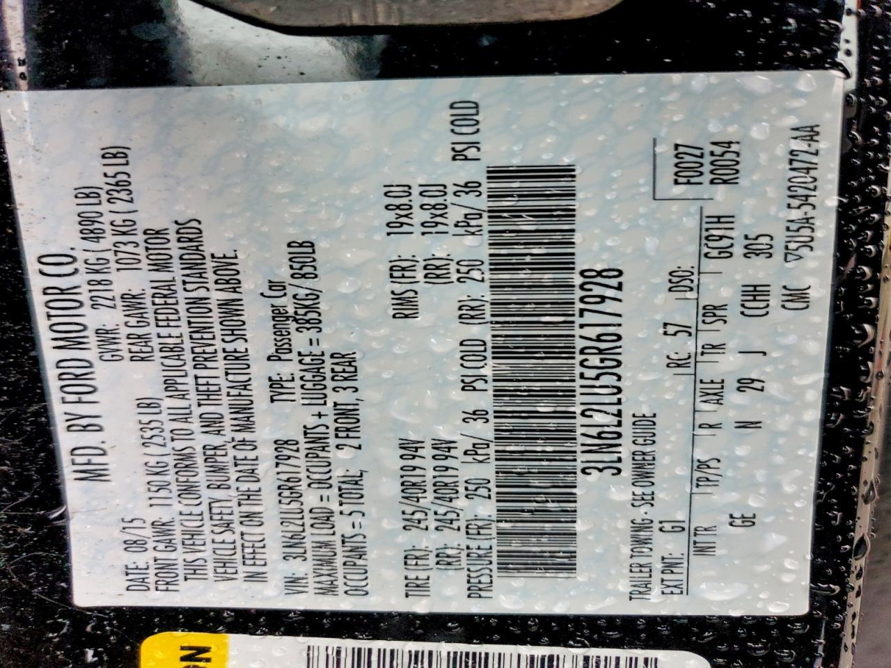 2016 Lincoln Mkz Hybrid