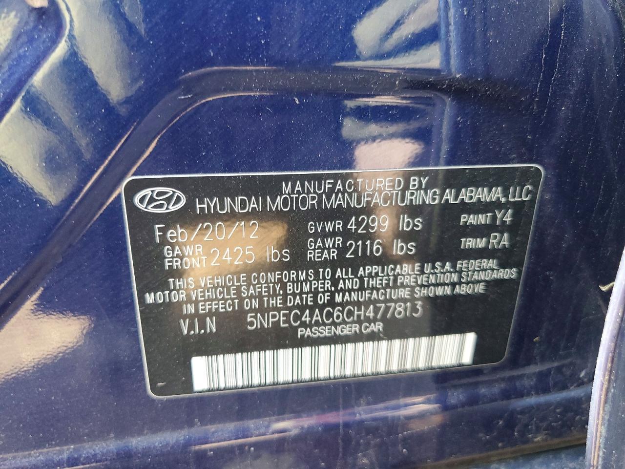 2012 Hyundai Sonata se