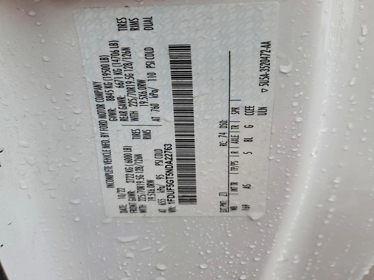 2022 Ford F550 Super Duty Utility / Service Truck