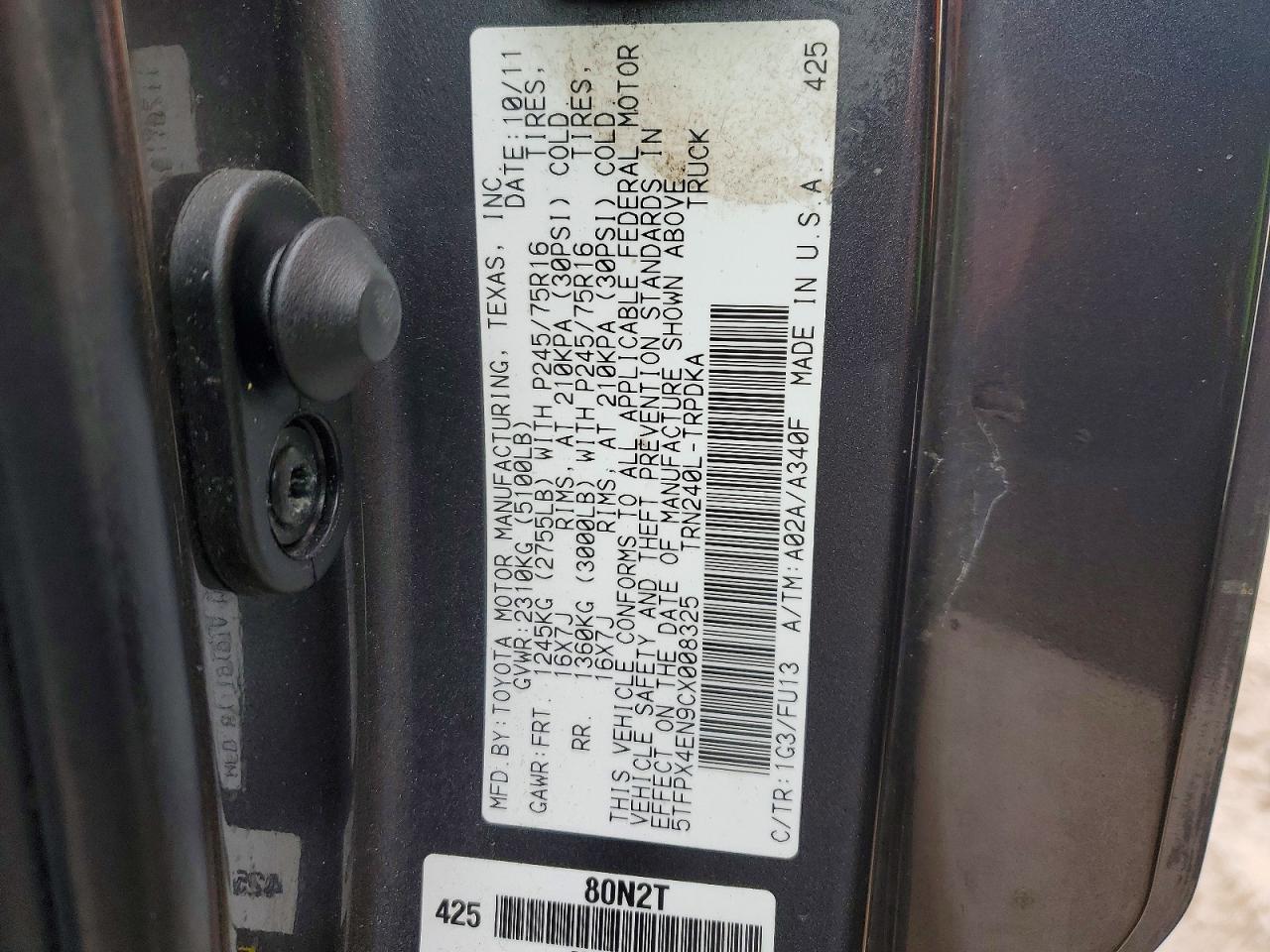 2012 Toyota Tacoma Base