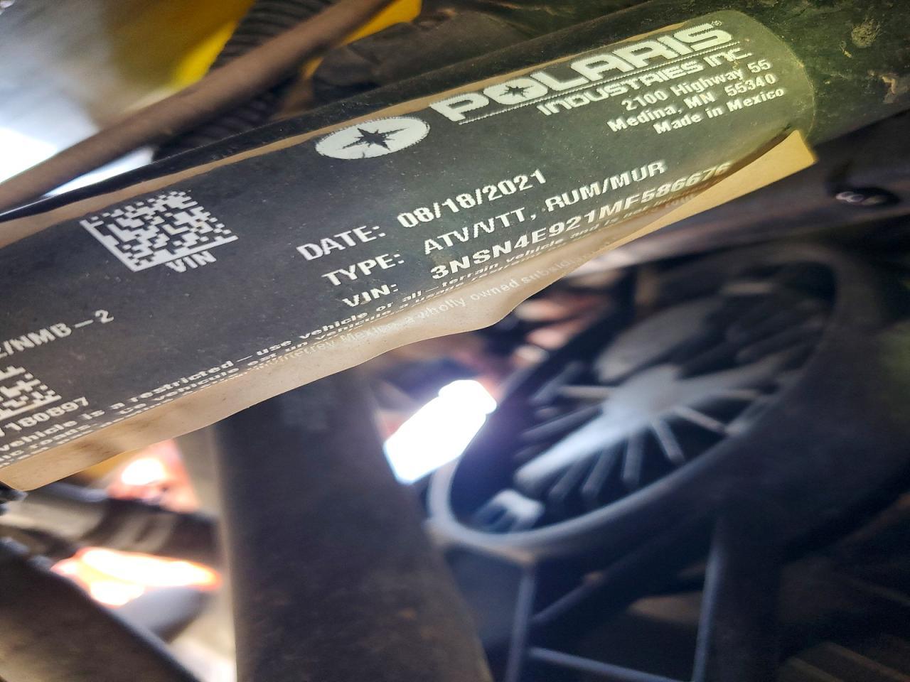 2021 Polaris RZR Utility Vehicle