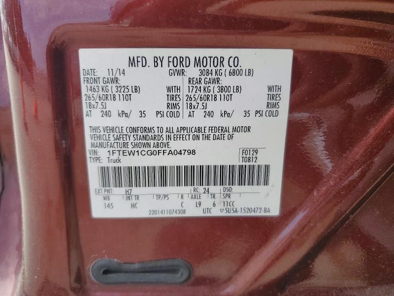 2015 Ford F150 Supercrew