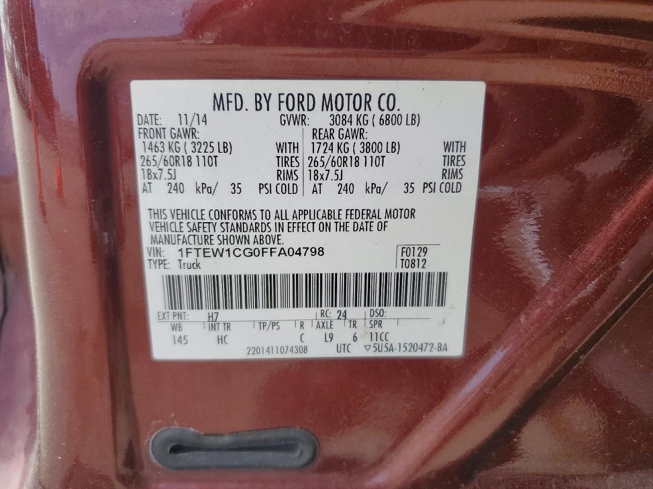 2015 Ford F150 Supercrew