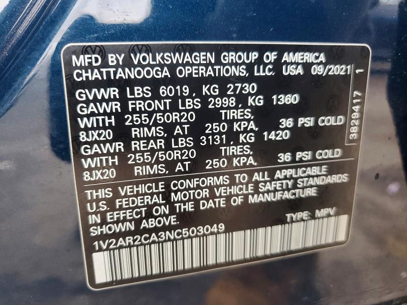 2022 Volkswagen Atlas sel R-line