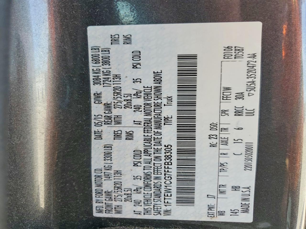 2015 Ford F150 Supercrew