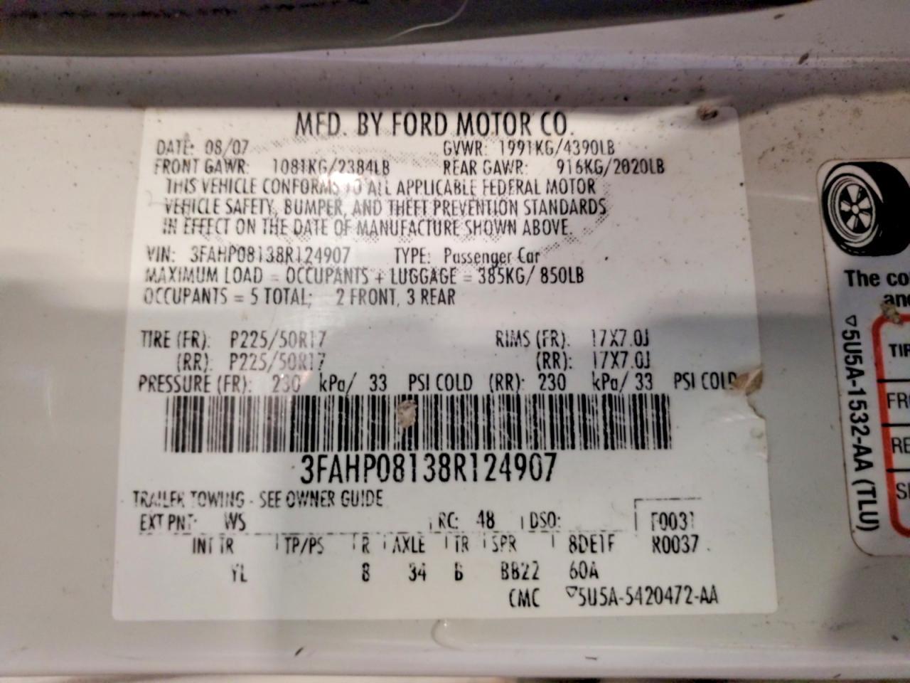 2008 Ford Fusion sel