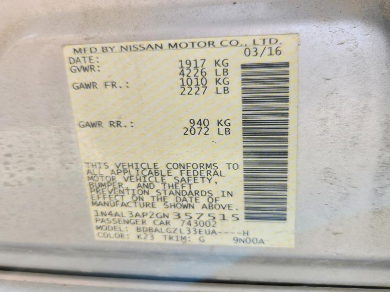 2016 Nissan Altima 2.5 s