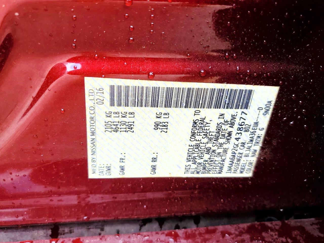 2016 Nissan Maxima 3.5 sr