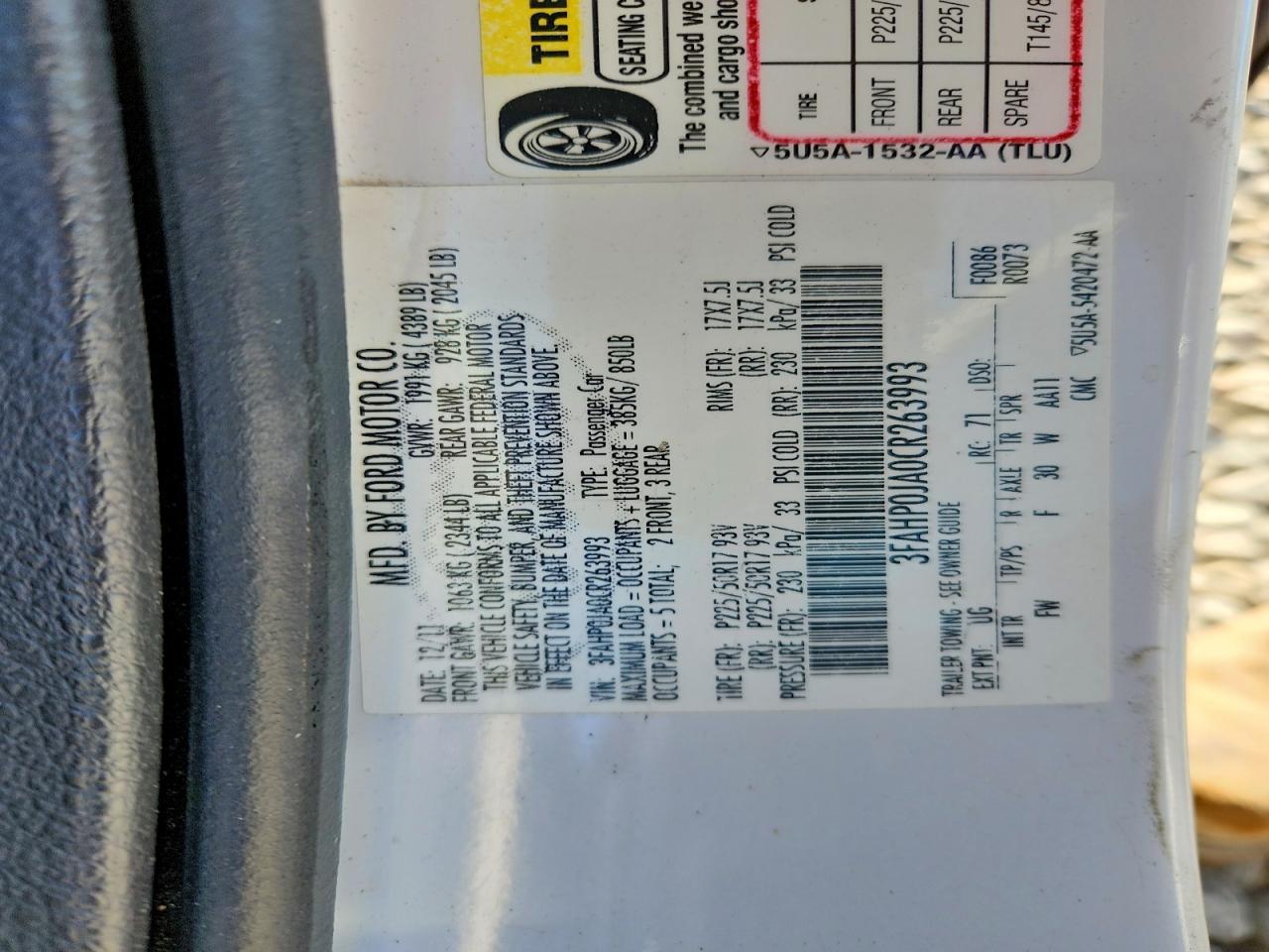 2012 Ford Fusion sel