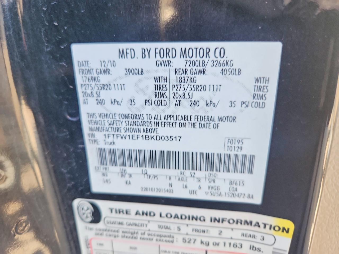 2011 Ford F150 Supercrew