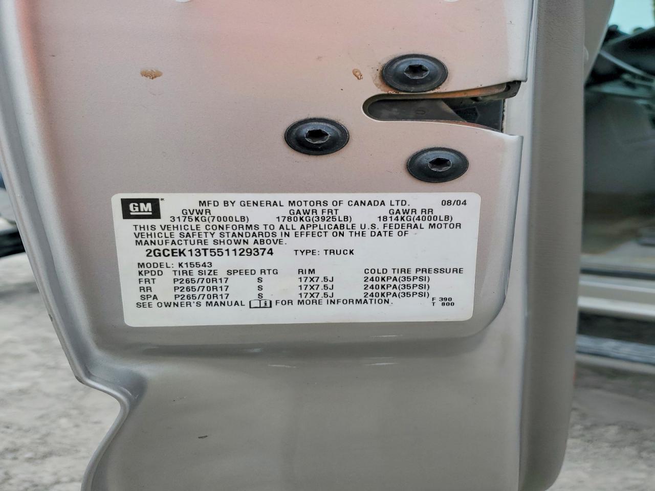 2005 Chevrolet Silverado K1500