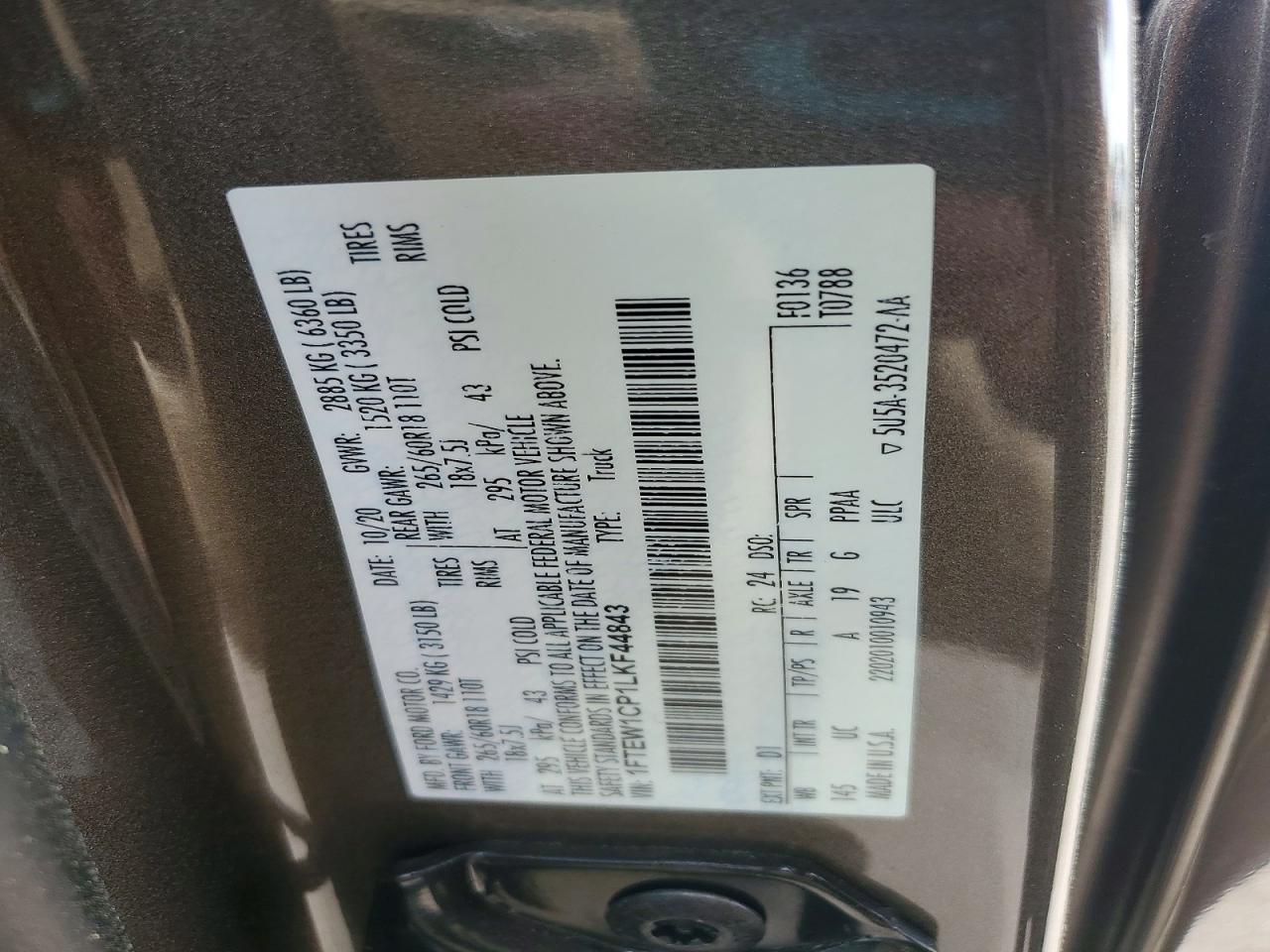 2020 Ford F150 Supercrew
