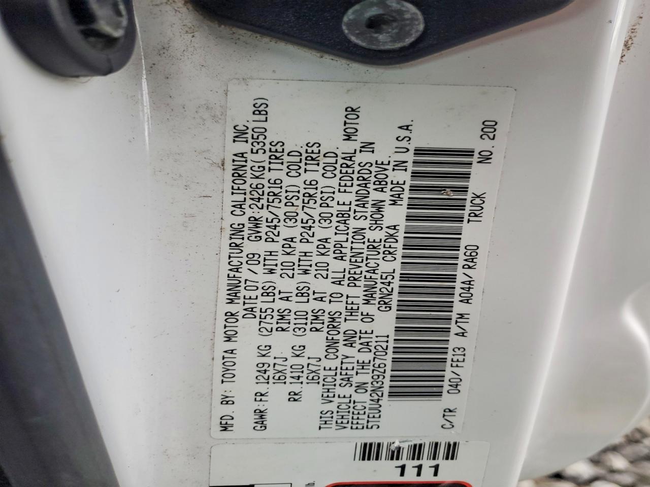 2009 Toyota Tacoma V6