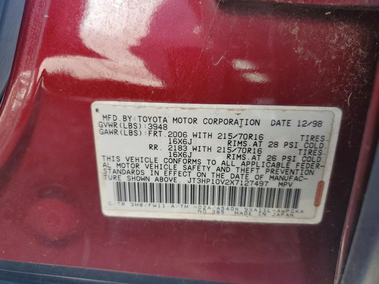 1999 Toyota Rav4 Base