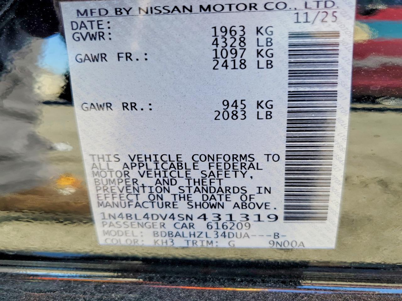 2025 Nissan Altima 2.5 sv