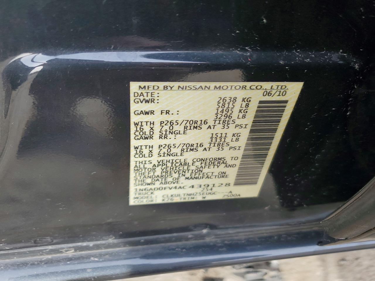 2010 Nissan Frontier SE V6