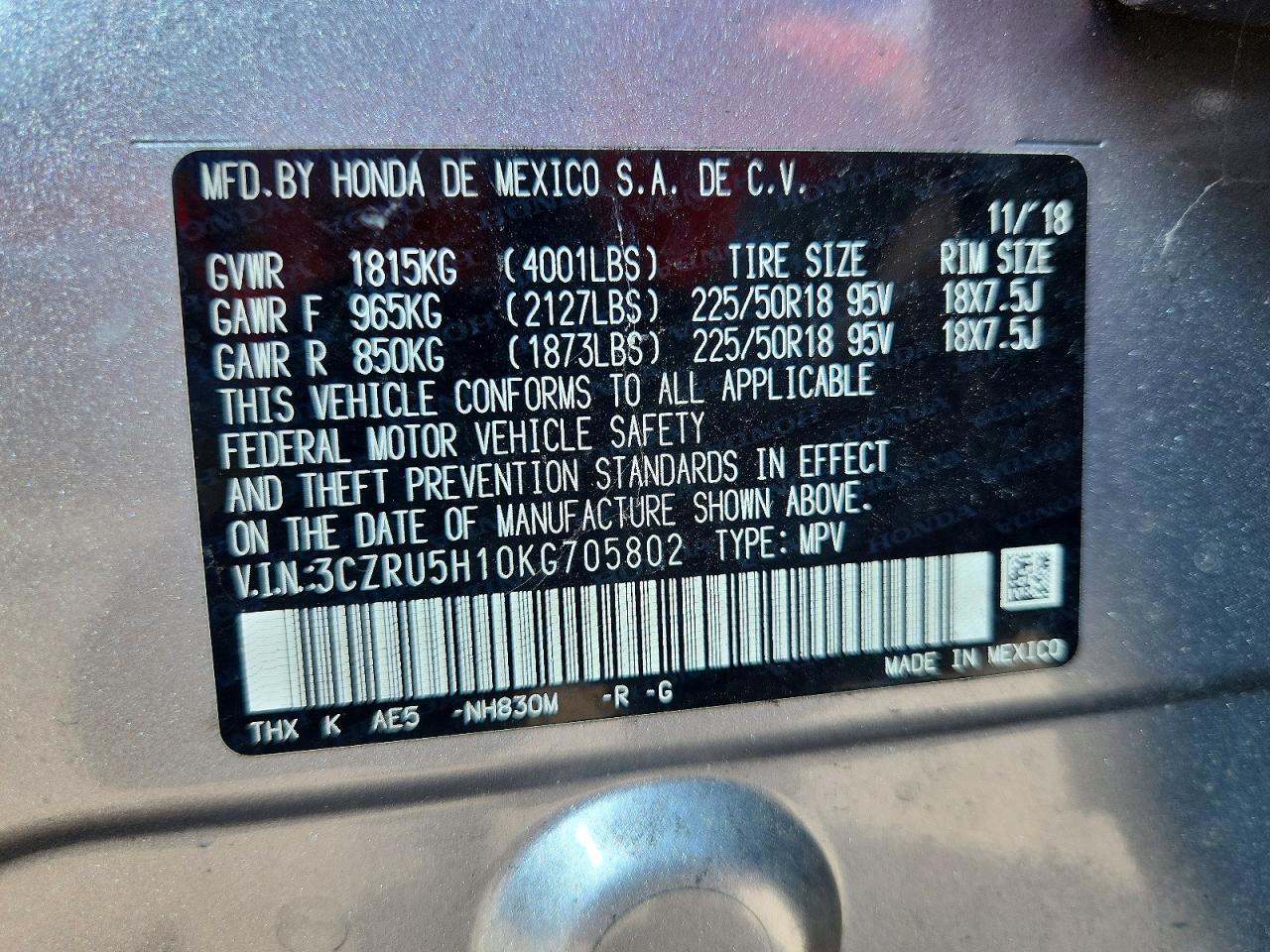 2019 Honda Hr-v Sport