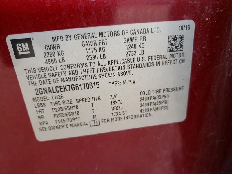 2016 Chevrolet Equinox lt