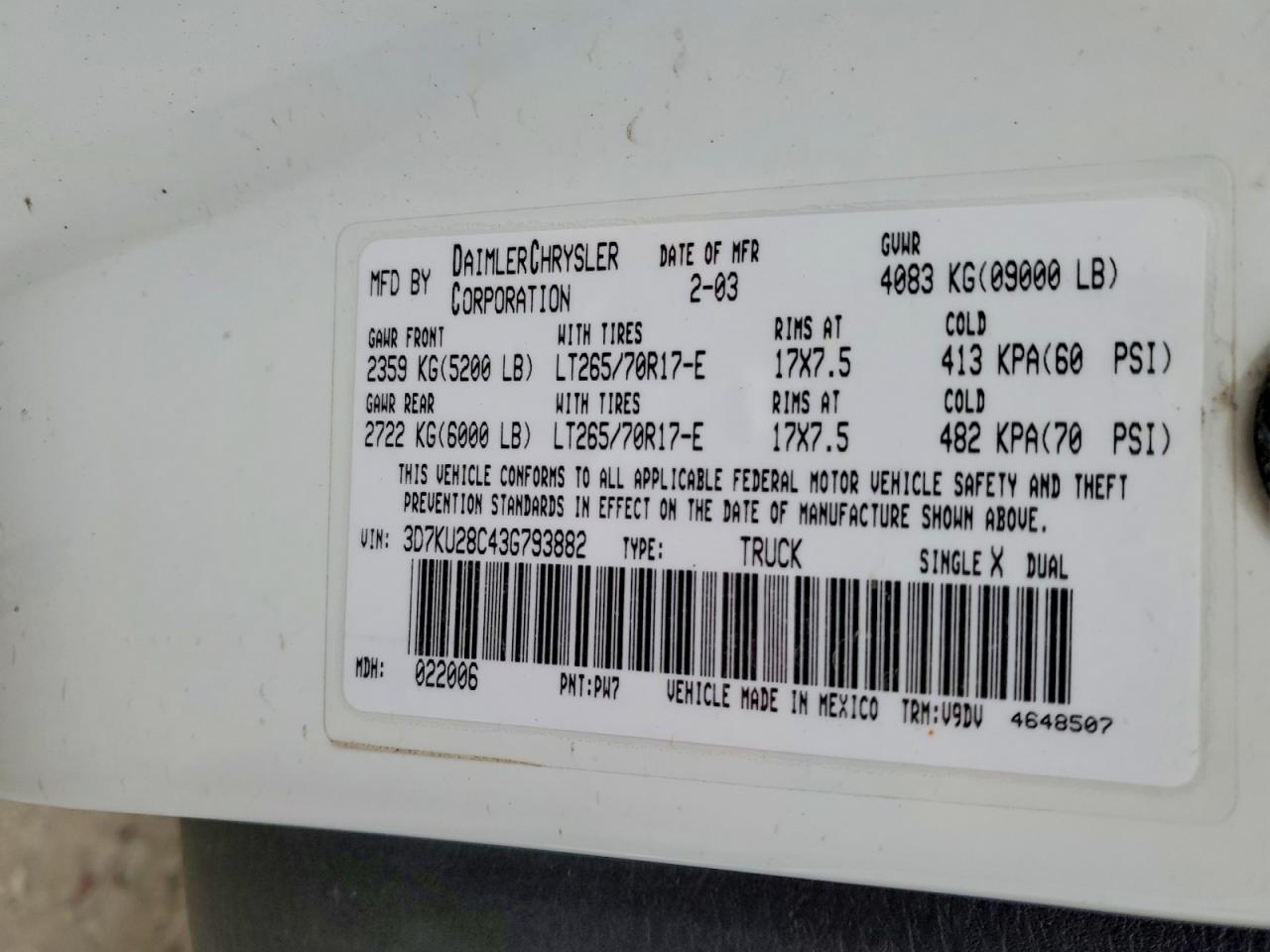 2003 Dodge RAM 2500 ST