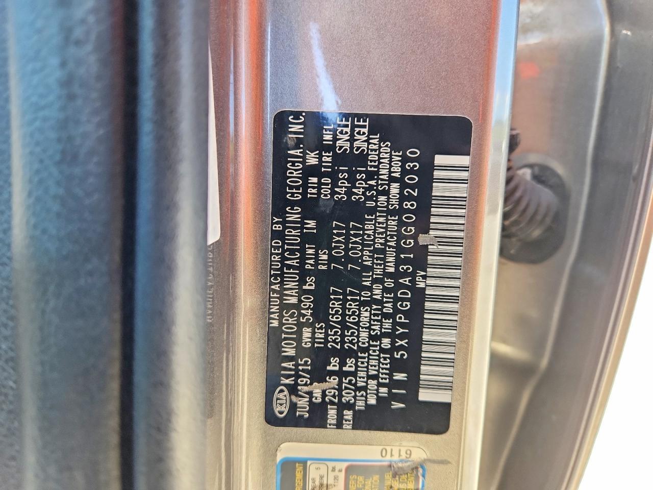 2016 KIA Sorento lx