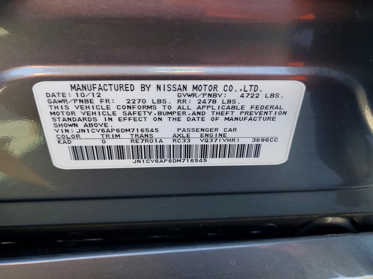 2013 Infiniti G37 Sedan Journey