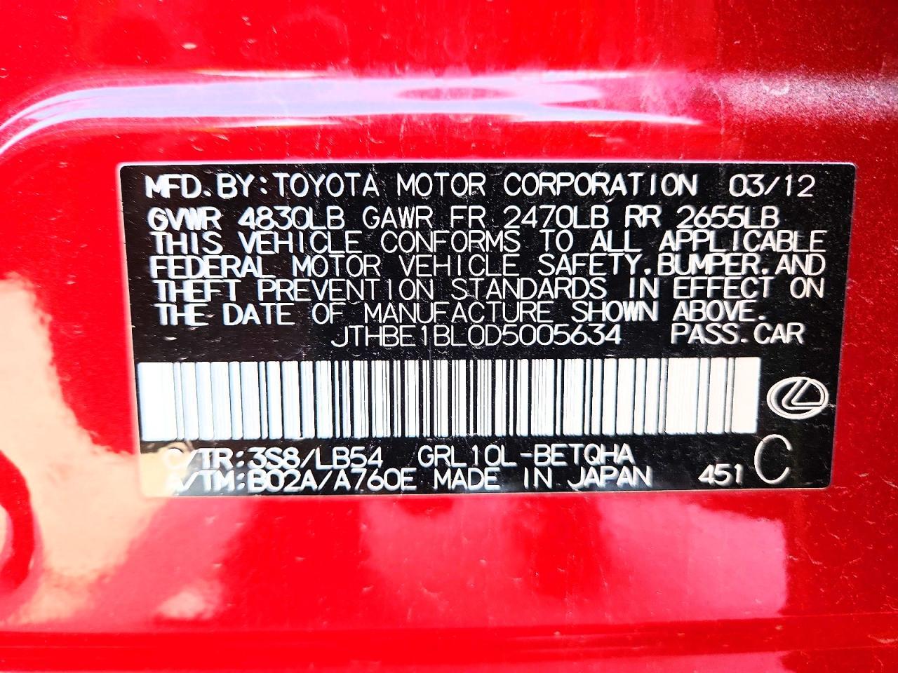 2013 Lexus Gs 350 Base