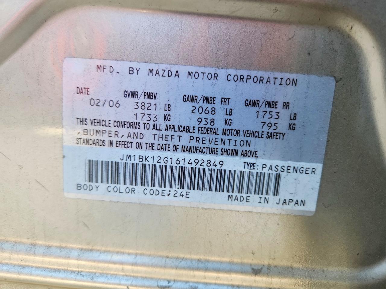 2006 Mazda 3 I