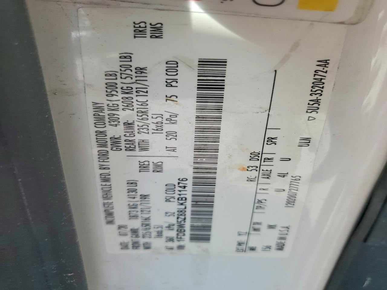 2020 Ford Transit Delivery Truck