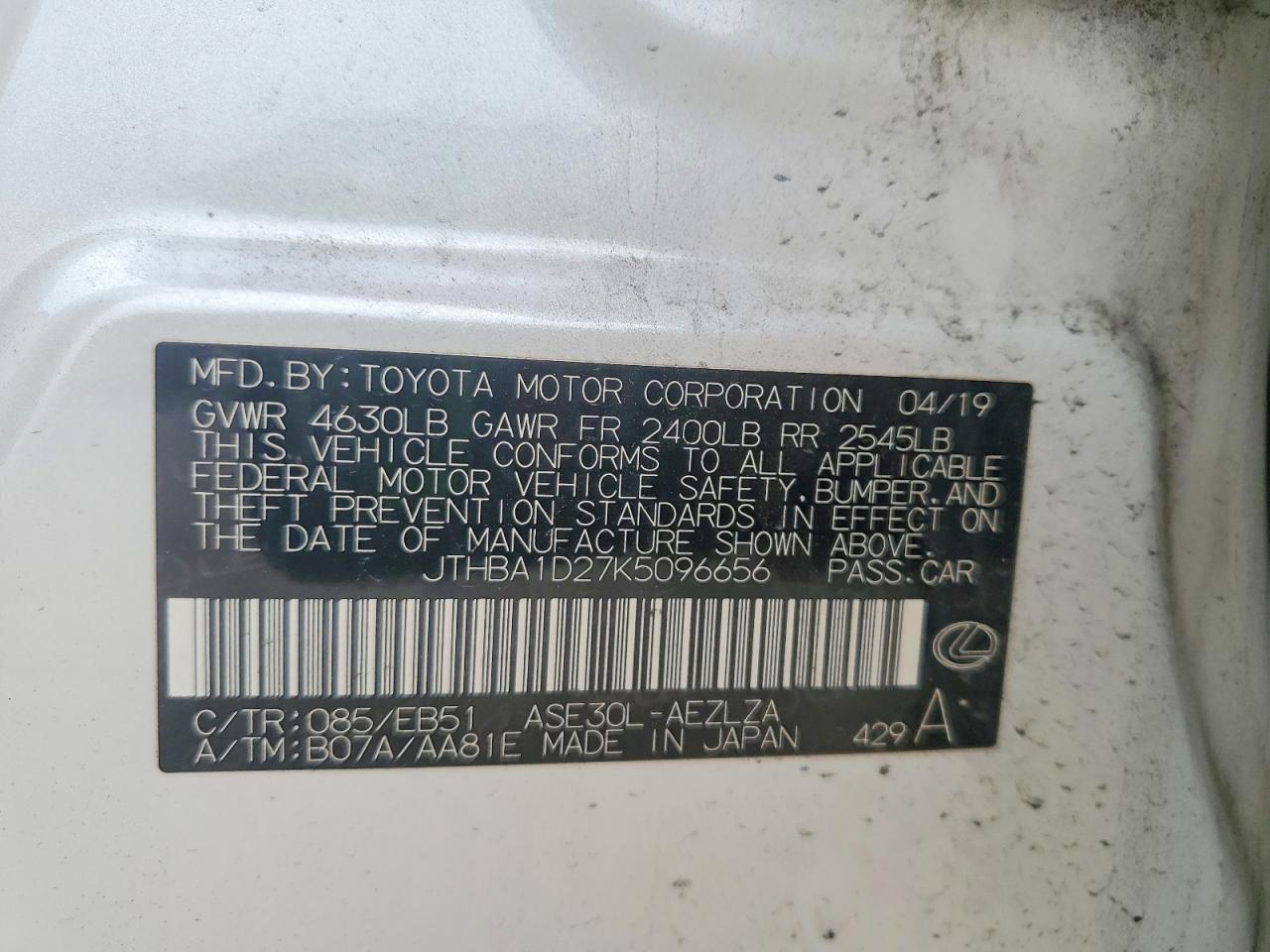 2019 Lexus Is 300 Base