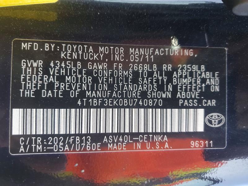 2011 Toyota Camry le