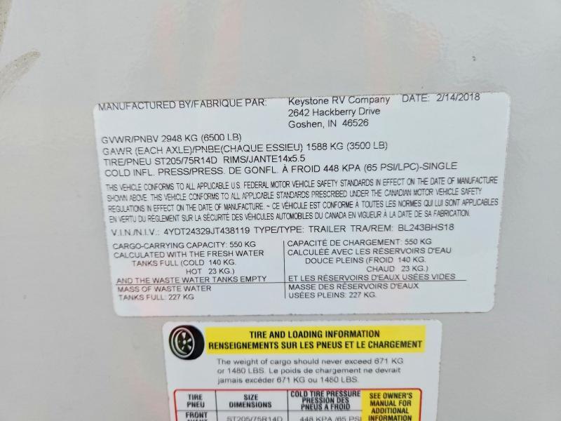 2018 Keystone Bullet Camper