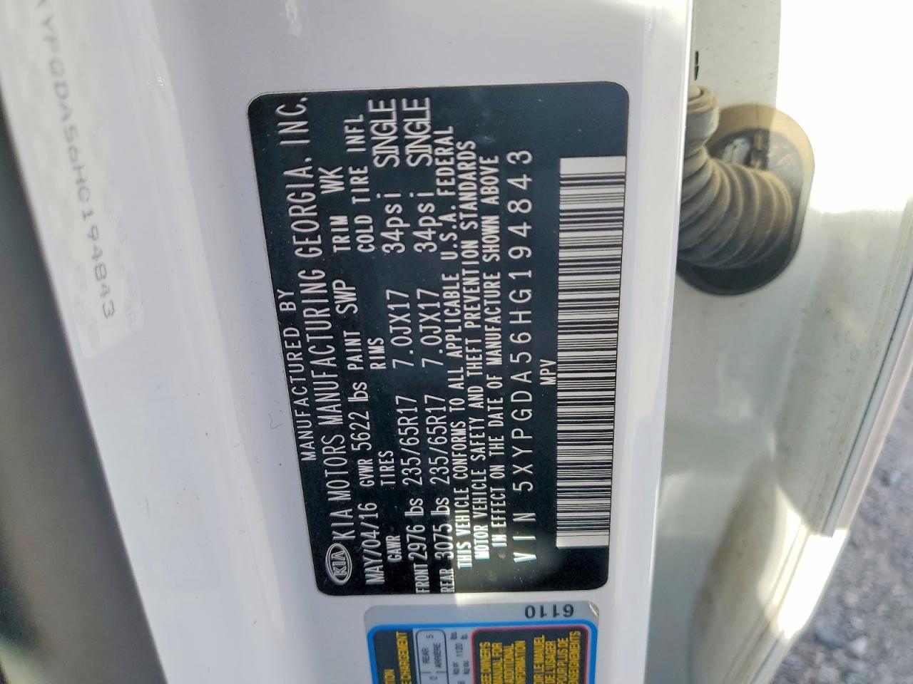 2017 KIA Sorento lx V6