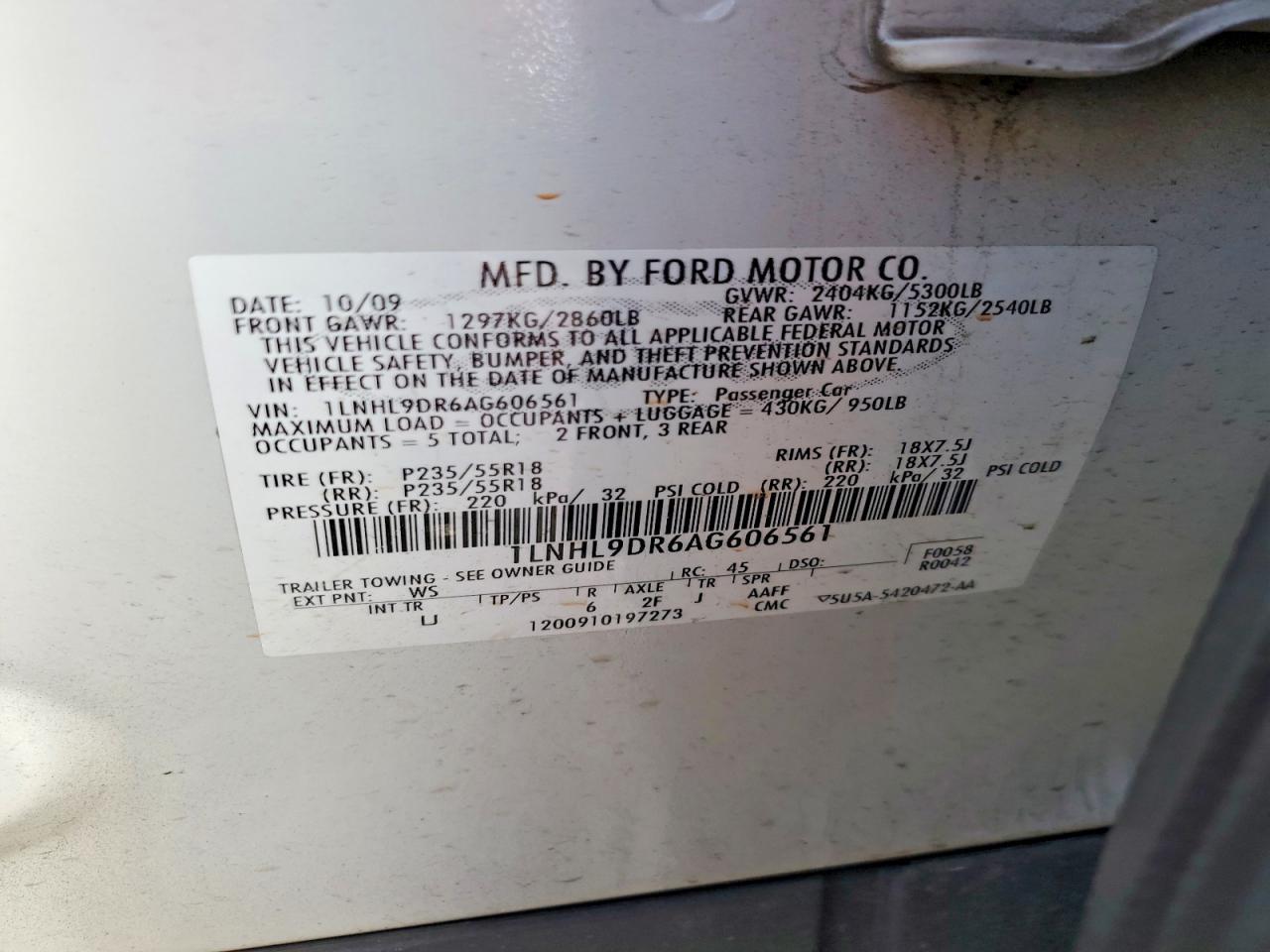 2010 Lincoln MKS